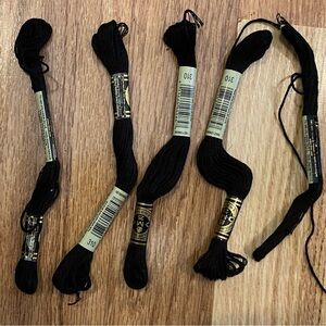 DMC Embroidery Floss Skeins - Black (Color 310)